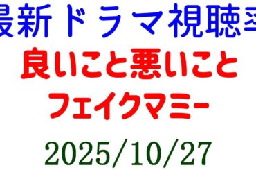 良いこと悪いこと フェイクマミー！視聴率速報☆2025年10月27日