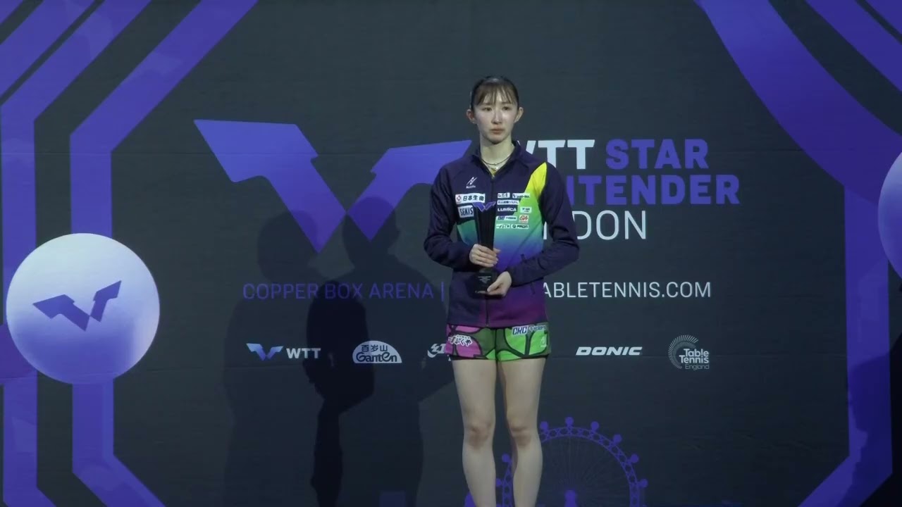 【表彰式】優勝:張本美和 準優勝:早田ひな|WTTスターコンテンダーロンドン2025 女子シングルス 【表彰式】優勝:張本美和 準優勝:早田ひな|WTTスターコンテンダーロンドン2025 女子シングルス