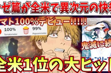 【超絶朗報】嘘だろ…チェンソーマン レゼ篇が全米1位の快挙を達成！鬼滅の刃 無限城編に続き日本アニメの歴史を作る【チェンソーマン レゼ篇/鬼滅の刃 無限城編/チャオ/オールユーニードイズキル】