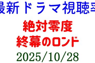 絶対零度 視聴率上がる 終幕のロンド 視聴率大きく下がる！視聴率速報☆2025年10月28日