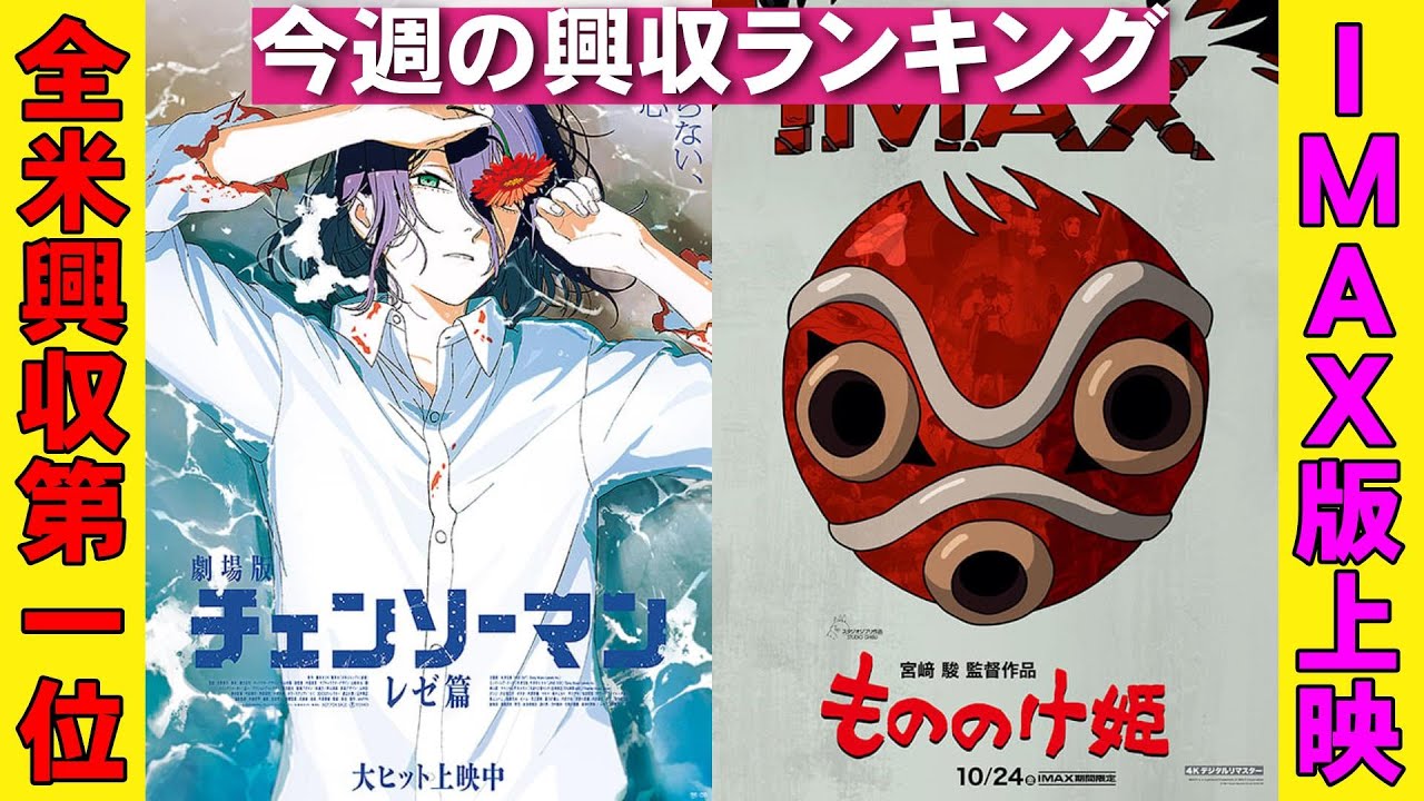 チェンソーマンが全米トップ!【俺的映画速報Vol.344/第1部】【もののけ姫 秒速5センチメートル 鬼滅の刃 無限城編 ゾンビランドサガ ゆめぎんがパラダイス 興行収入 興収 filmarks】 チェンソーマンが全米トップ!【俺的映画速報Vol.344/第1部】【もののけ姫 秒速5センチメートル 鬼滅の刃 無限城編 ゾンビランドサガ ゆめぎんがパラダイス 興行収入 興収 filmarks】