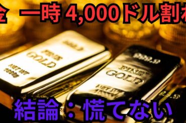 【速報】金価格「4000ドル割れ」の真相｜初心者でもわかる要因・注目ライン・今後の見通し【3つのシナリオ解説】