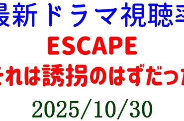 ESCAPE それは誘拐のはずだった！視聴率速報☆2025年10月30日