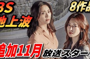 【BS＆地上波】追加11月放送📝無料で見れる韓国ドラマをチェック💗