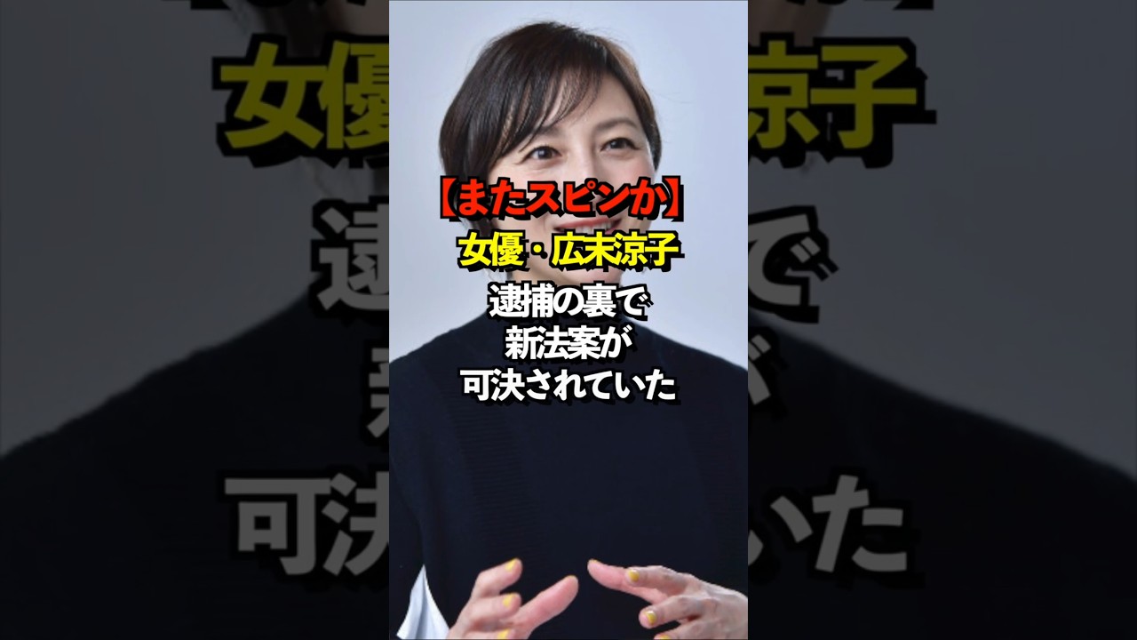 【またスピンか】広末涼子逮捕の裏で新法案が可決されていた 【またスピンか】広末涼子逮捕の裏で新法案が可決されていた