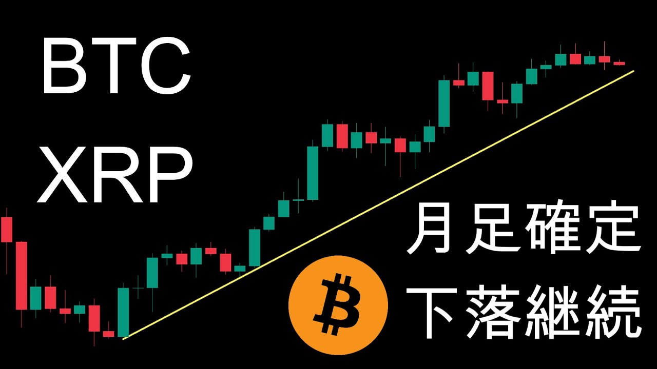 Bitcoin月足確定、下落継続中。暗号資産(仮想通貨)【BTC、XRP】 Bitcoin月足確定、下落継続中。暗号資産(仮想通貨)【BTC、XRP】