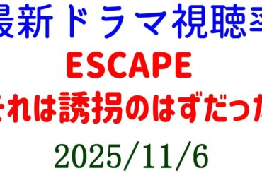 ESCAPE それは誘拐のはずだった 視聴率アップ！視聴率速報☆2025年11月6日