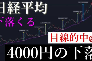🎯下落的中！爆上げ相場終了？！日経平均株価/Ni225