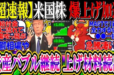 【ｳｫｰﾙ街速報】米国株、爆上げ加速！『政府再開・関税給付金で資産バブル継続』