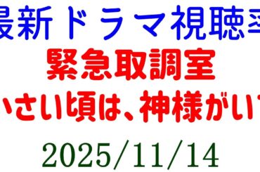 緊急取調室 高視聴率☆視聴率速報☆2025年11月14日