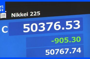 日経平均株価　終値905円安　一時1000円以上下落｜TBS NEWS DIG