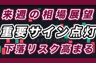 来週の相場展望 日経平均&米国市場 重要サイン点灯 ナスダック100とSOX指数安値更新 下落リスク高まる
