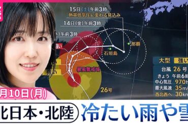 【天気】北日本・北陸で冷たい雨や雪  全国的に北風が冷たい