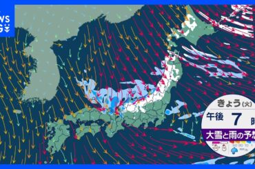日本海側は雨や雪　北日本は大雪や吹雪に注意　強い寒気で全国的に気温ダウン　晴れる所も北風冷たく｜TBS NEWS DIG