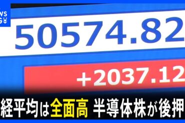 【日経平均】“一時2000円超上昇・5万円台回復”　エヌビディアの“過去最高”決算などで　一方で財政悪化懸念から円安・債券安続く｜TBS NEWS DIG
