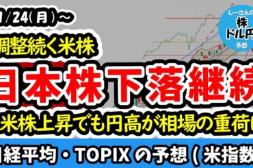 【日経平均・TOPIX】自律反発を挟みながら下落を継続、日経平均とTOPIXには値幅と下落の強さに差が出ると予想！米株は100日単純移動平均線下抜けるかの勝負【週間日本株予想 2025/11/24～】