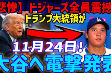 【速報】11月24日、トランプ大統領がついに行動開始！大谷翔平選手に「禁断のサプライズ通告」、ドジャースに衝撃！