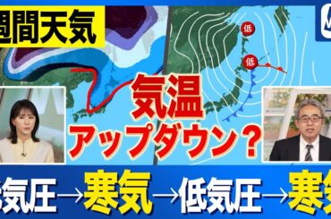 【週間天気予報】低気圧・前線が次々通過 気温のアップダウンは？