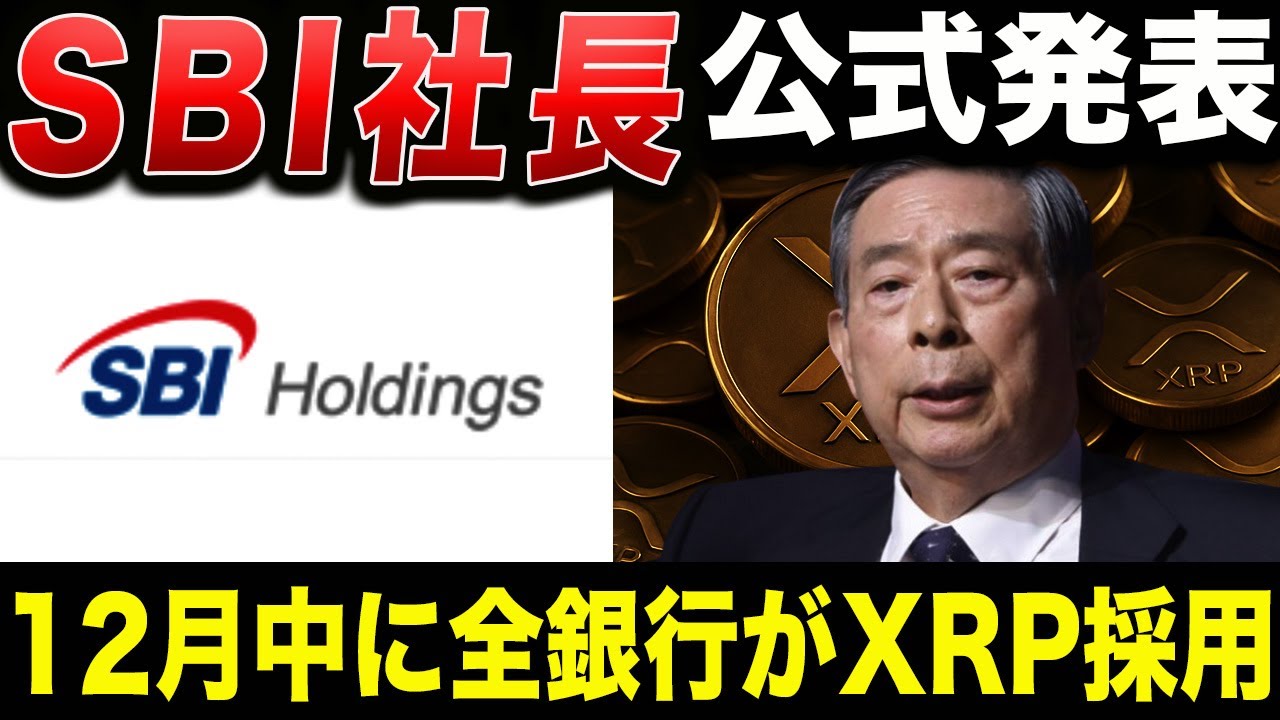 【リップル速報】SBI社長が公式発表「12月中に日本の全銀行がXRPを採用」【ビットコイン】【仮想通貨】