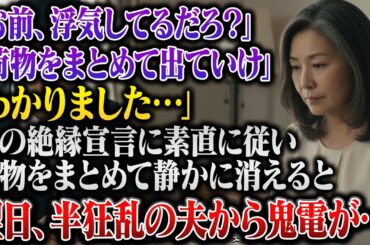 「浮気してるだろ？出ていけ」夫の離婚宣言に従い静かに消えた翌日、半狂乱の夫から鬼電が…【スカッとする話】