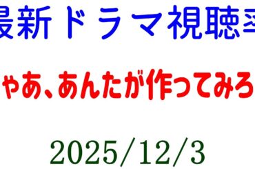 じゃあつく 高視聴率！視聴率速報☆2025年12月3日