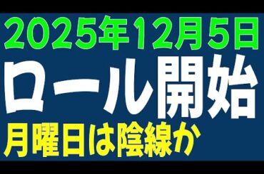 12/5 日経平均先物 オプション　月曜は陰線か、ロールオーバ開始