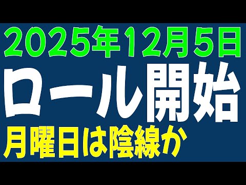12/5 日経平均先物 オプション 月曜は陰線か、ロールオーバ開始 12/5 日経平均先物 オプション 月曜は陰線か、ロールオーバ開始