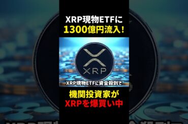 【リップル(XRP)】ETFに1300億円流入！？機関投資家がRipple爆買い中？！