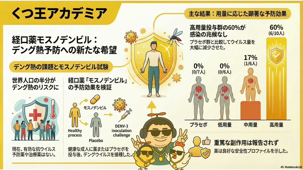 【医療者向け・音声のみ】デング熱新薬モスノデンビル:予防効果と耐性リスク NEJM 【医療者向け・音声のみ】デング熱新薬モスノデンビル:予防効果と耐性リスク NEJM