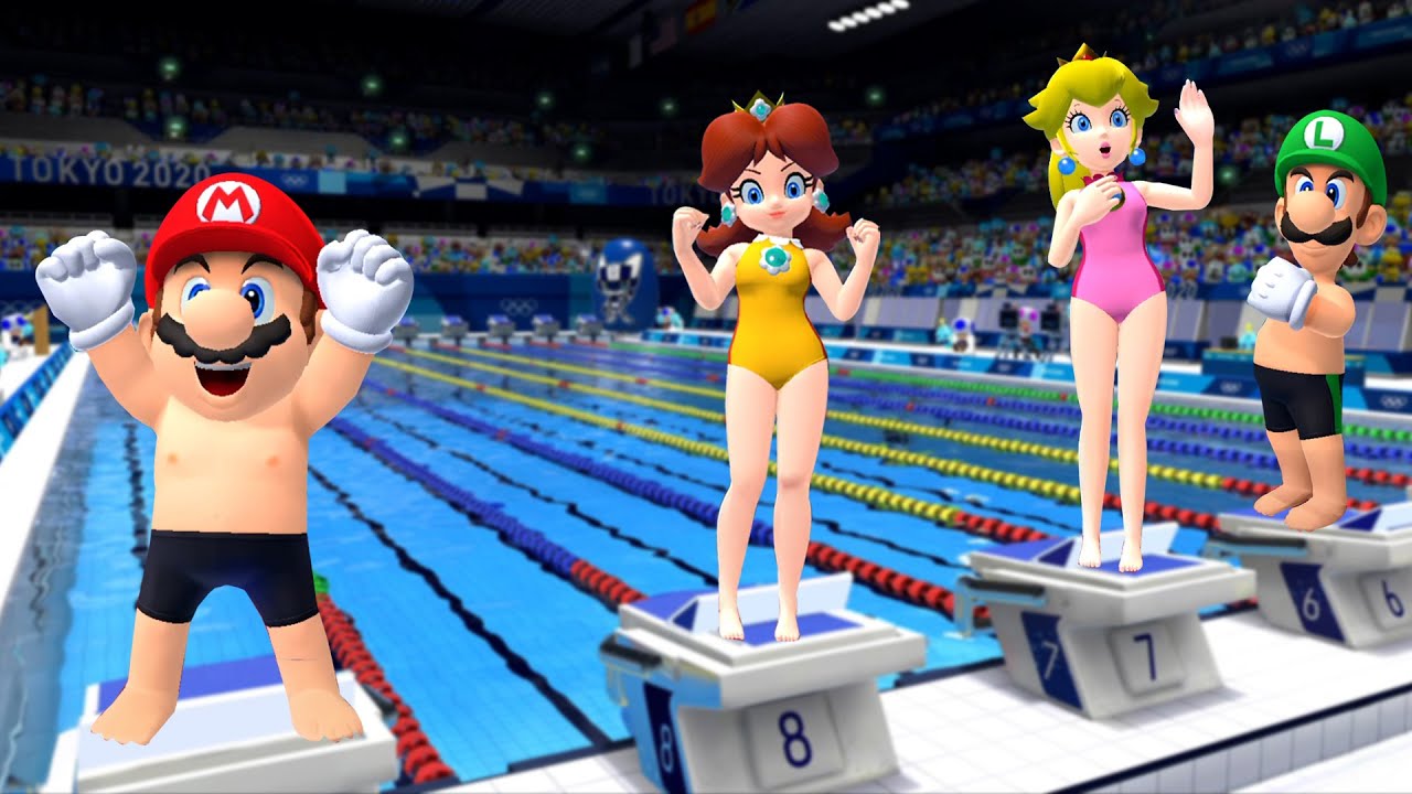 【マリオ&ソニック東京2020オリンピック】全キャラクター 水泳(4人用) 【マリオ&ソニック東京2020オリンピック】全キャラクター 水泳(4人用)