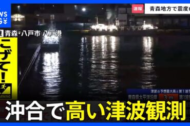 沖合ですでに高い津波を観測　ただちに避難を！【青森で震度6強】｜TBS NEWS DIG