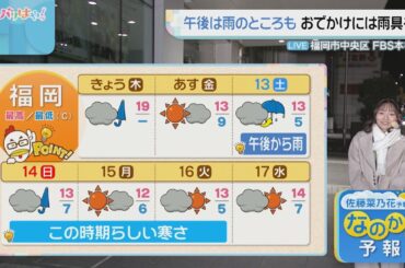 佐藤菜乃花気象予報士のお天気情報　バリはやッ!　12月11日