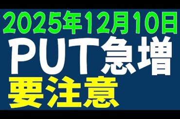 12/10 日経平均先物 オプション　PUT急増、ロール終了、要注意