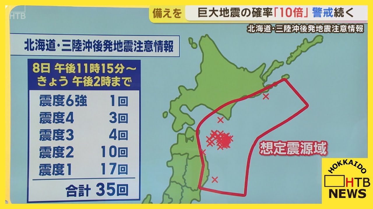 後発地震注意情報の想定震源域内で地震相次ぐ 巨大地震の確率「いつもの10倍」 避難の備えを 後発地震注意情報の想定震源域内で地震相次ぐ 巨大地震の確率「いつもの10倍」 避難の備えを