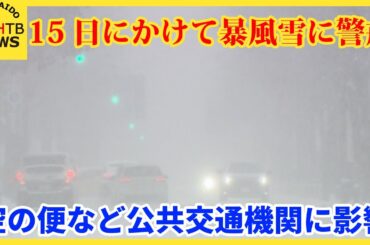 道内は太平洋側を中心に大雪　公共交通機関にも影響　１５日にかけて暴風雪に警戒が必要