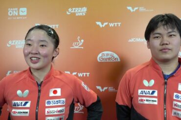 【インタビュー】松島輝空・張本美和「厳しい展開だったが挽回できてよかった」死闘を制して最強王楚欽・孫穎莎ペアの待つ準決勝へ｜WTTファイナルズ香港2025