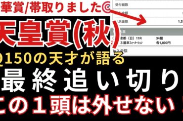 【天皇賞(秋)2025 予想】最終追い切り徹底解説！注目すべき1頭