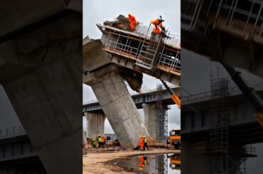 「復旧工事がまさかの失敗！津波と巨大地震で橋の基礎が崩壊」#construction #fail #bridge #tractor #tsunami #flood #engineering #fyp