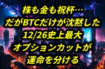 株も金も祝杯…だがBTCだけが沈黙した。12/26“史上最大オプションカット”が運命を分ける！