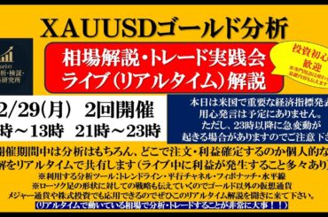 【🚨金価格4450の急展開!?】ゴールド市場、年末前に大波乱!?大口投資家・海外ファンド勢が大量注文発生（キリ番注意）｜ゴールド生ライブ解説【XAUUSDゴールド最新分析】12/29(月) 21