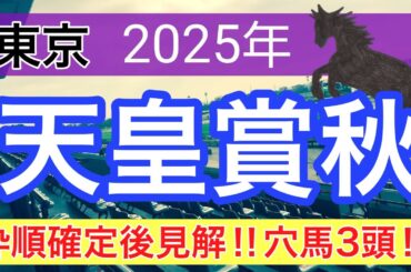 【天皇賞秋2025】蓮の競馬予想(枠順確定後の見解と穴馬3頭)