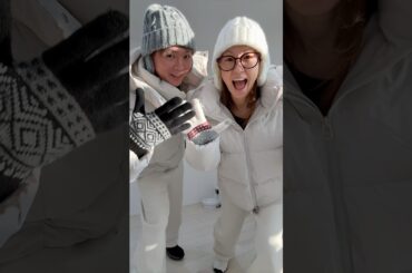 年の差夫婦が北海道に向けて全身白コーデを揃えてきた🌨️