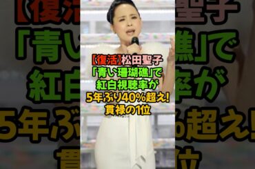 松田聖子「青い珊瑚礁」で紅白視聴率が5年ぶり40％超え！大トリ・ミセスを抑えた衝撃の1位「やっぱり聖子ちゃんは、日本中のヒロインだった。」