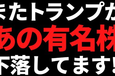 あの個人にも人気な有名株が下落した！原因はトランプ発言です