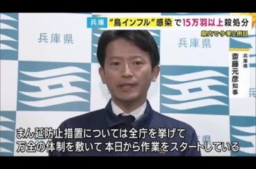 ニワトリ約15.5万羽を殺処分へ　兵庫県で今シーズン2例目の鳥インフルエンザ感染確認