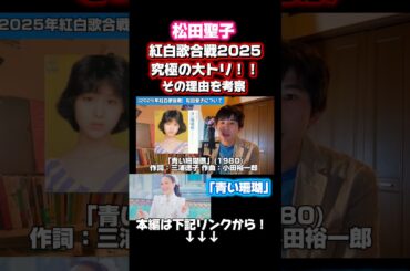 松田聖子が紅白歌合戦の大トリに！#松田聖子#昭和歌謡#名盤#聖子#紅白 #紅白歌合戦 #青い珊瑚礁#風立ちぬ#赤いスイートピー #レトロ#レコード#shorts #昭和#アイドル#邦楽#80s