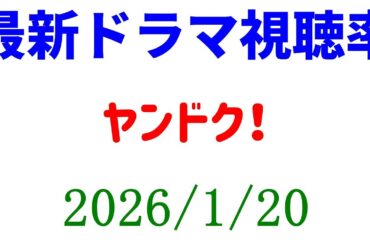 ヤンドク！視聴率大きく下がる！視聴率速報☆2026年1月20日