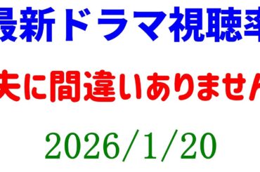 夫に間違いありません 視聴率判明！視聴率速報☆2026年1月20日
