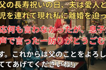 長寿祝いの日、夫は愛人を連れて離婚宣言——だが息子の一言で一族全員が凍りついた😡