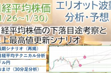 【日経平均株価予想(1/26～1/30)】日経平均株価の下値目途考察と史上最高値更新シナリオ#日経平均#株価予想#デイトレ